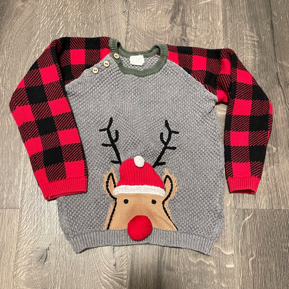Cozy, cute reindeer holiday sweater from Mud Pie. 4T-5T. Like New.